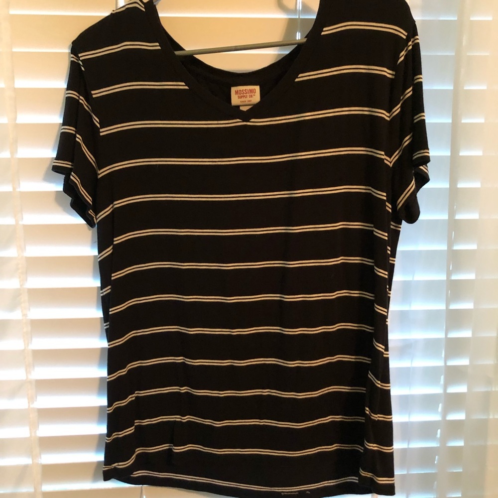 Striped V-neck